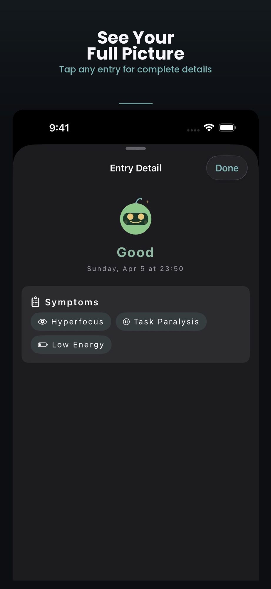 MoodSee entry detail